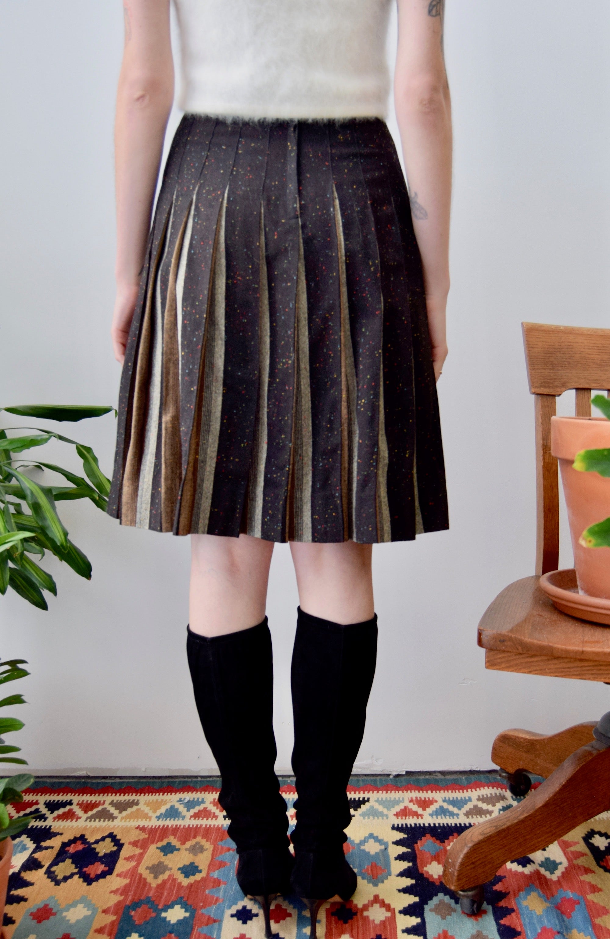 Confetti Wool Pleated Skirt