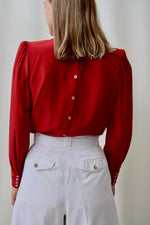 80's Cranberry Silk Top