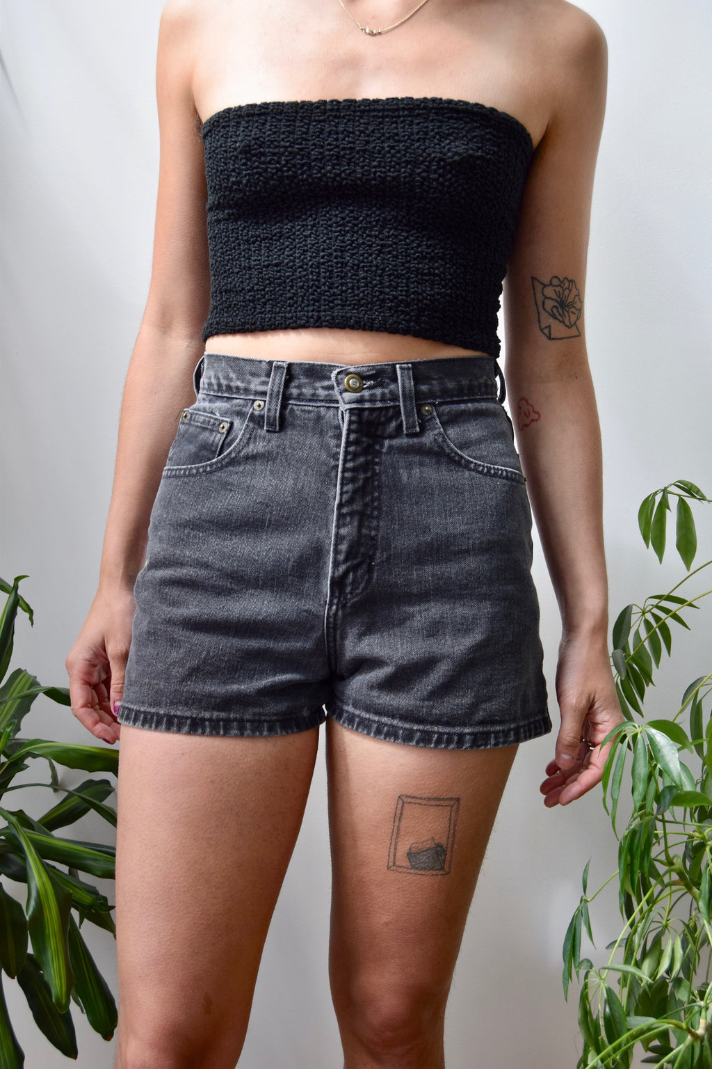 Black Denim "Express" Shorts