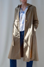 Hooded Trench Coat With Ruching