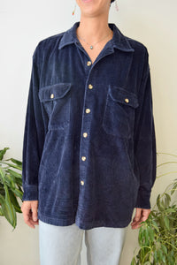 Navy Corduroy Button Up