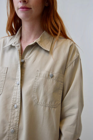 DKNY Jeans Tan Work Button Up
