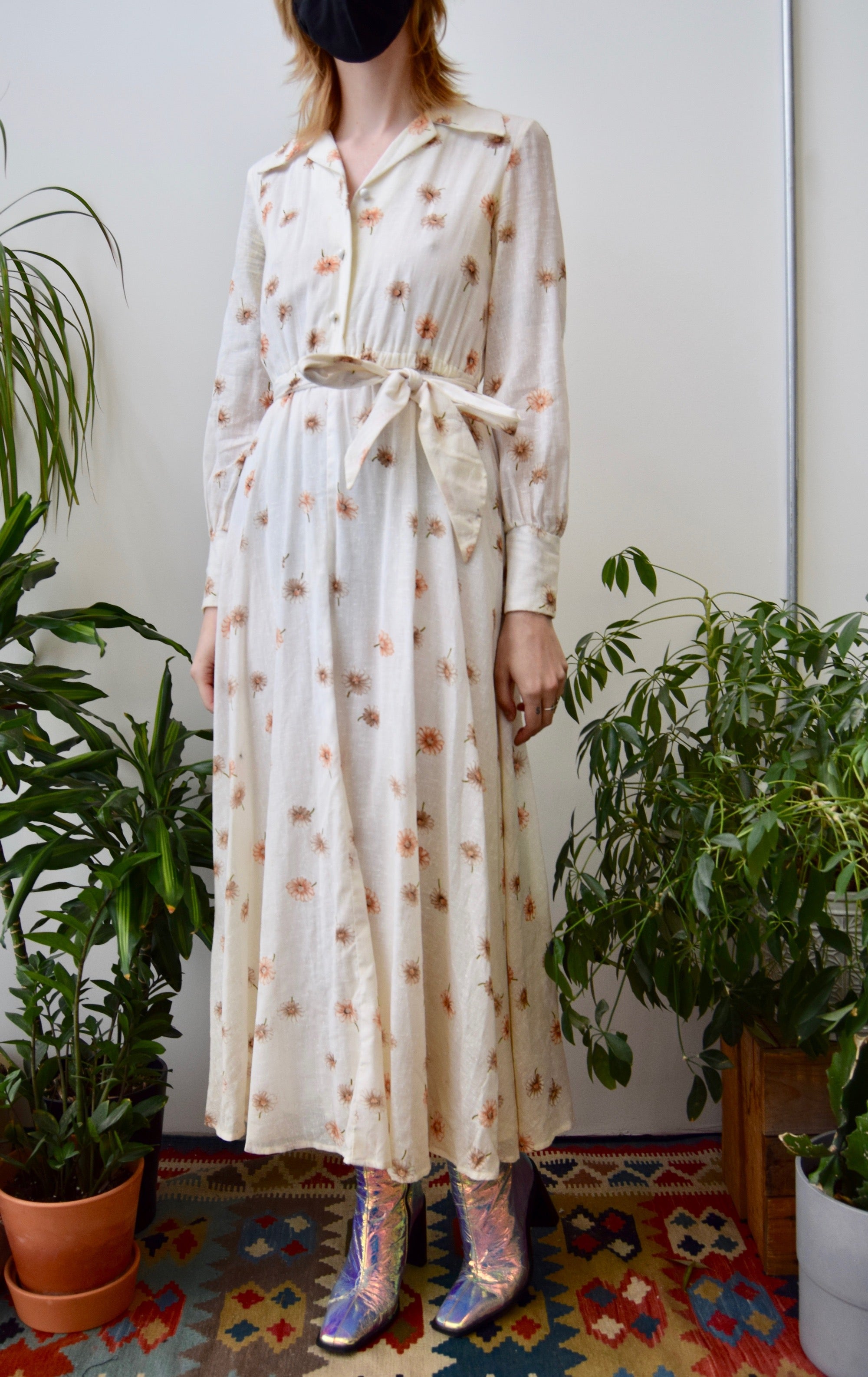 Seventies Daisy Maxi Shirtdress