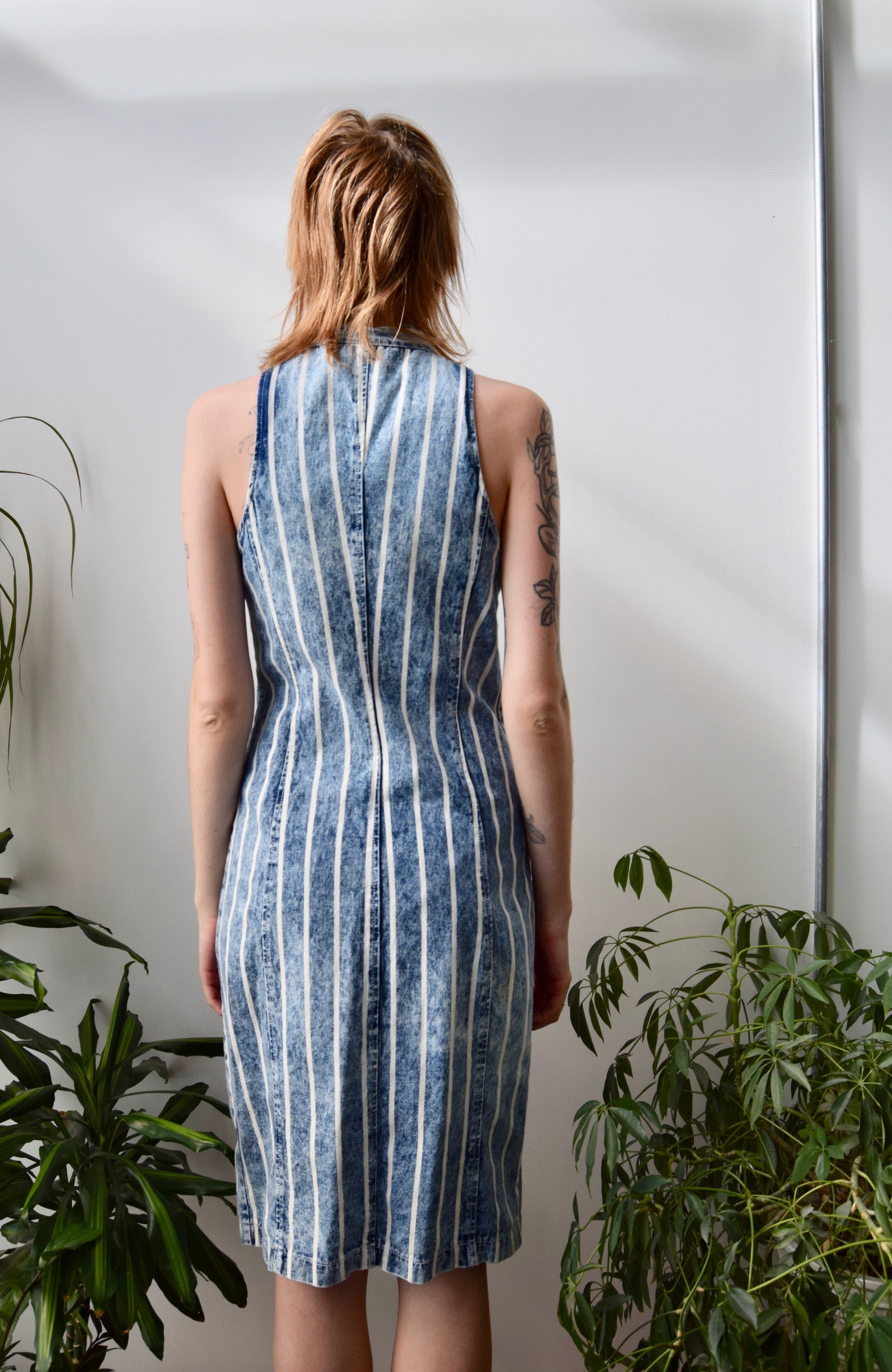 Nineties Striped Denim Dress