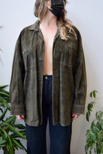 Dark Green Suede Shacket