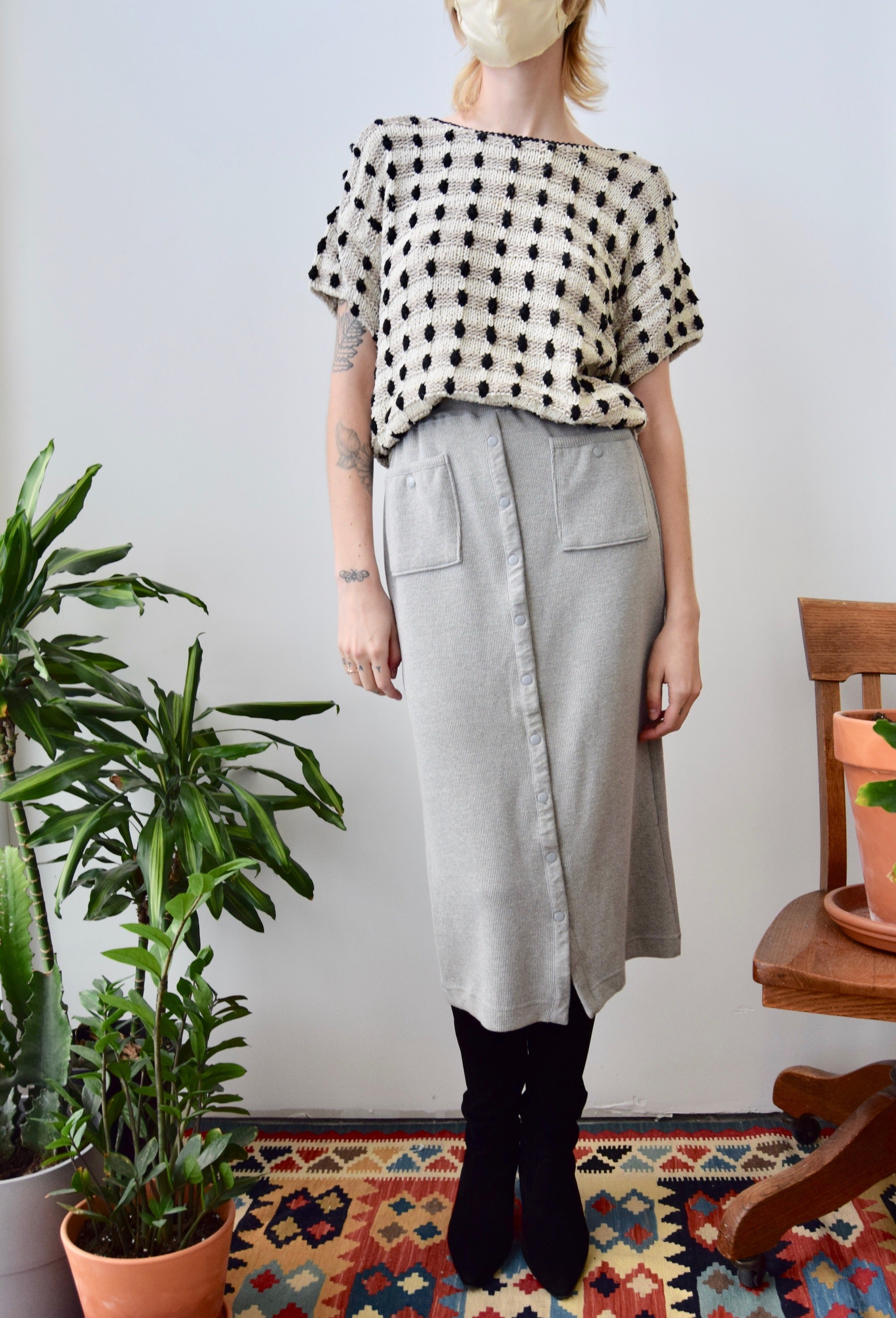 Heather Grey Knit Skirt