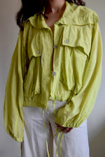 Cropped Key Lime Cotton Jacket