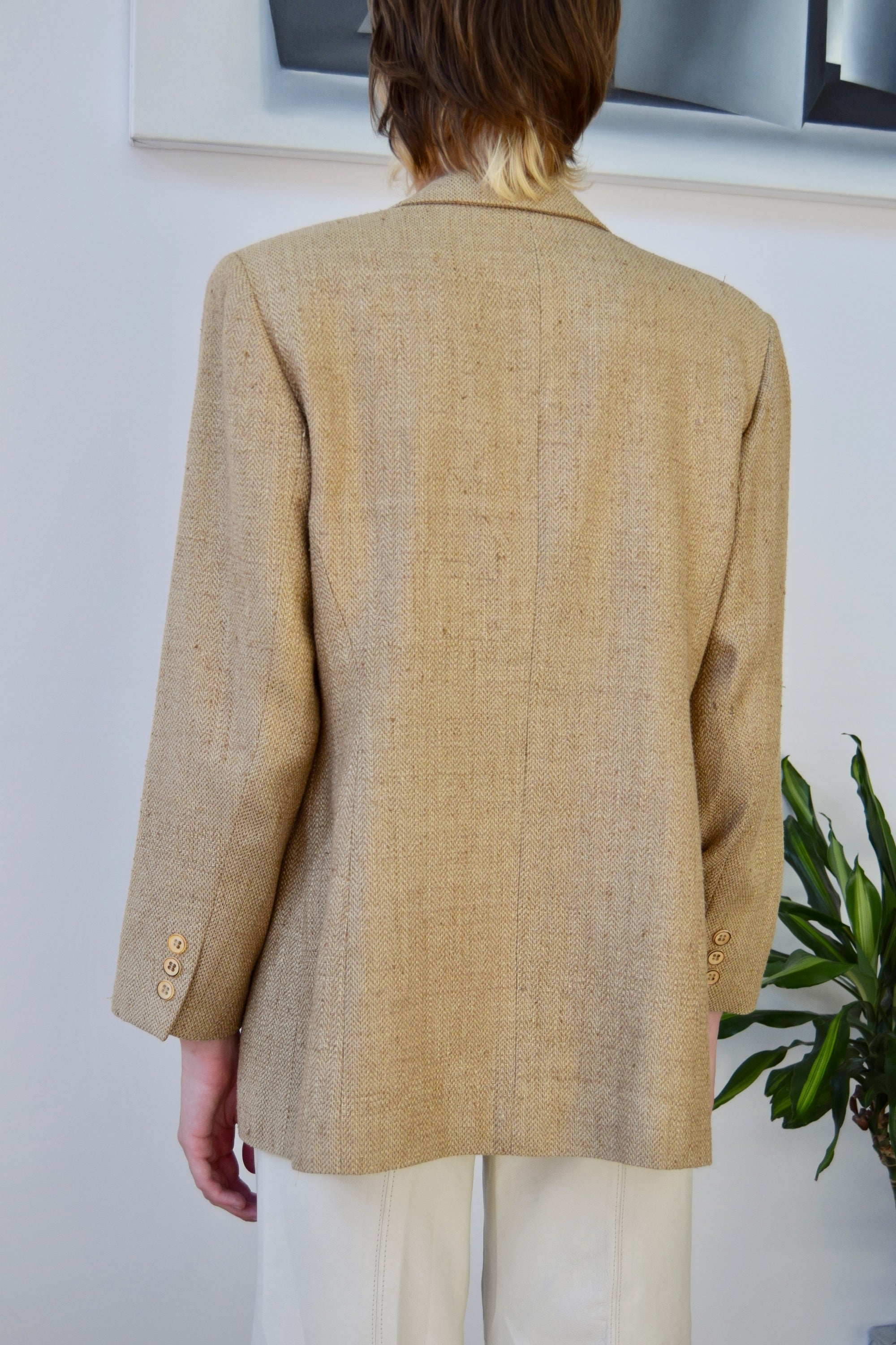 Burberry Golden Sand Silk Blazer