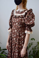 Seventies Antique Inspired Cotton Gown