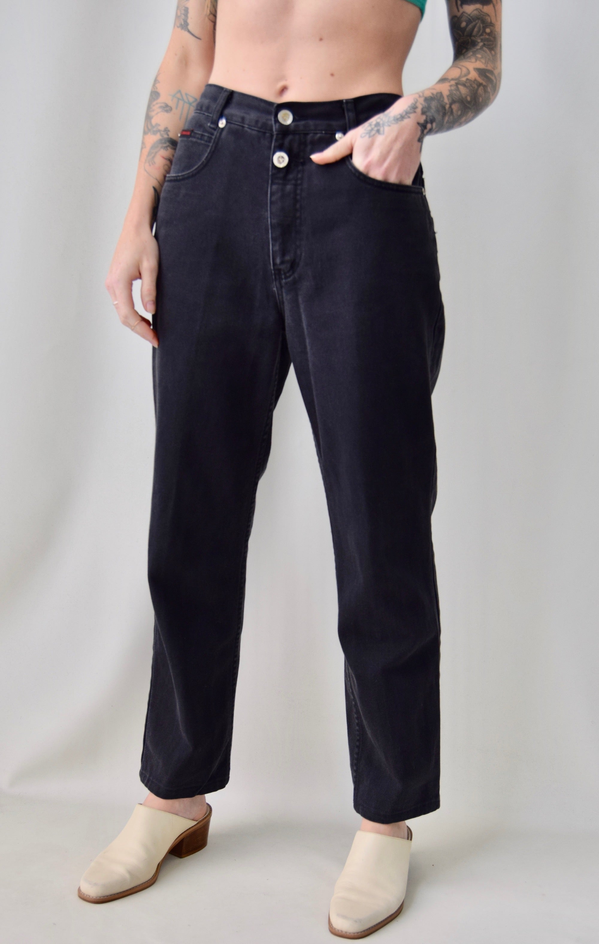 Black best sale western jeans