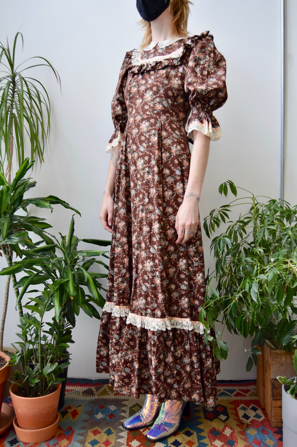 Seventies Antique Inspired Cotton Gown