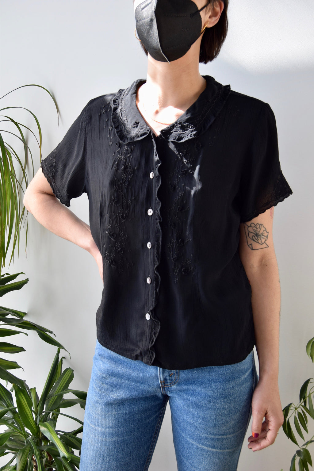 April Cornell Embroidered Rayon Blouse