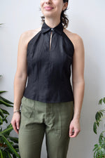 Linen Collared Halter Top