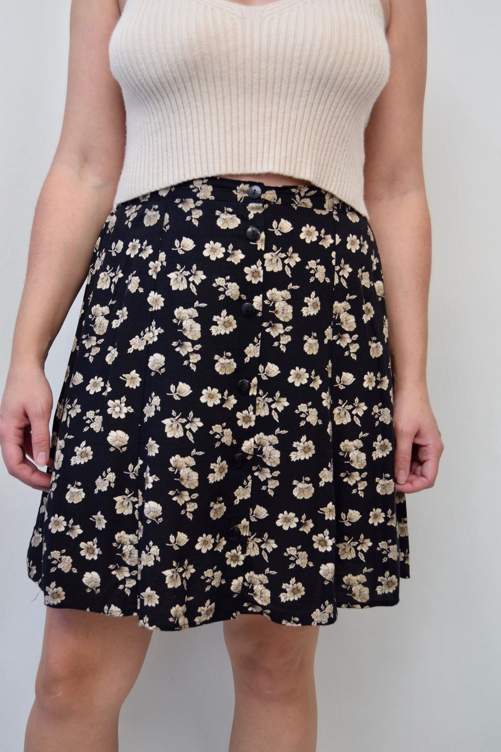 90's Floral Mini Skirt