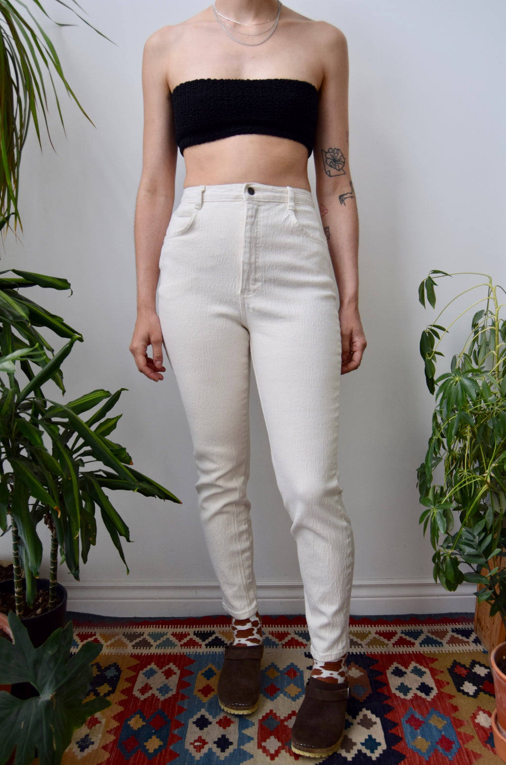 Stretchy Cream Jeans