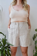 Linen Blend Trouser Shorts