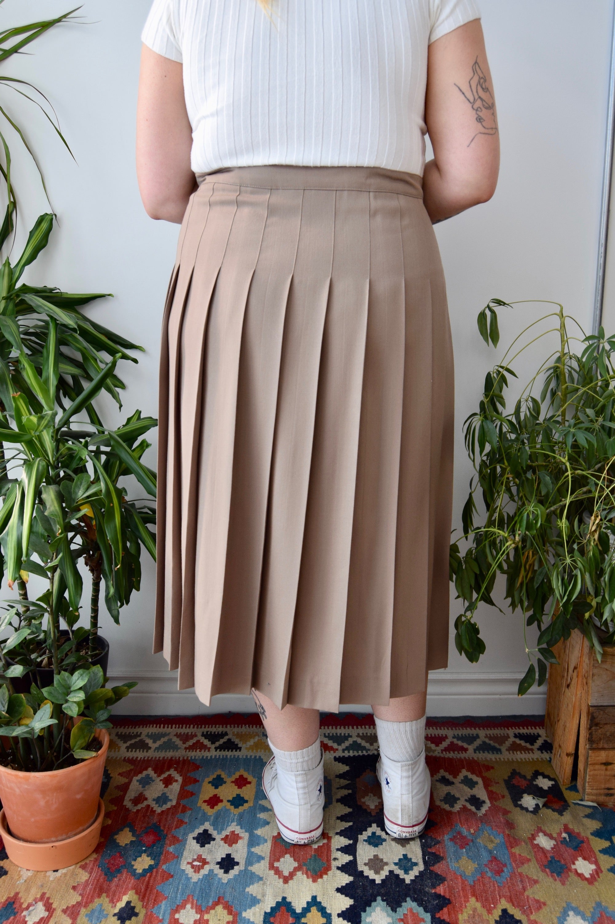 Pleated Wool Skirt