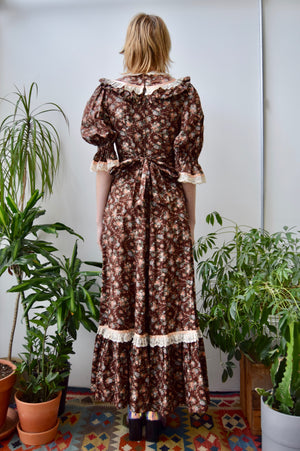 Seventies Antique Inspired Cotton Gown