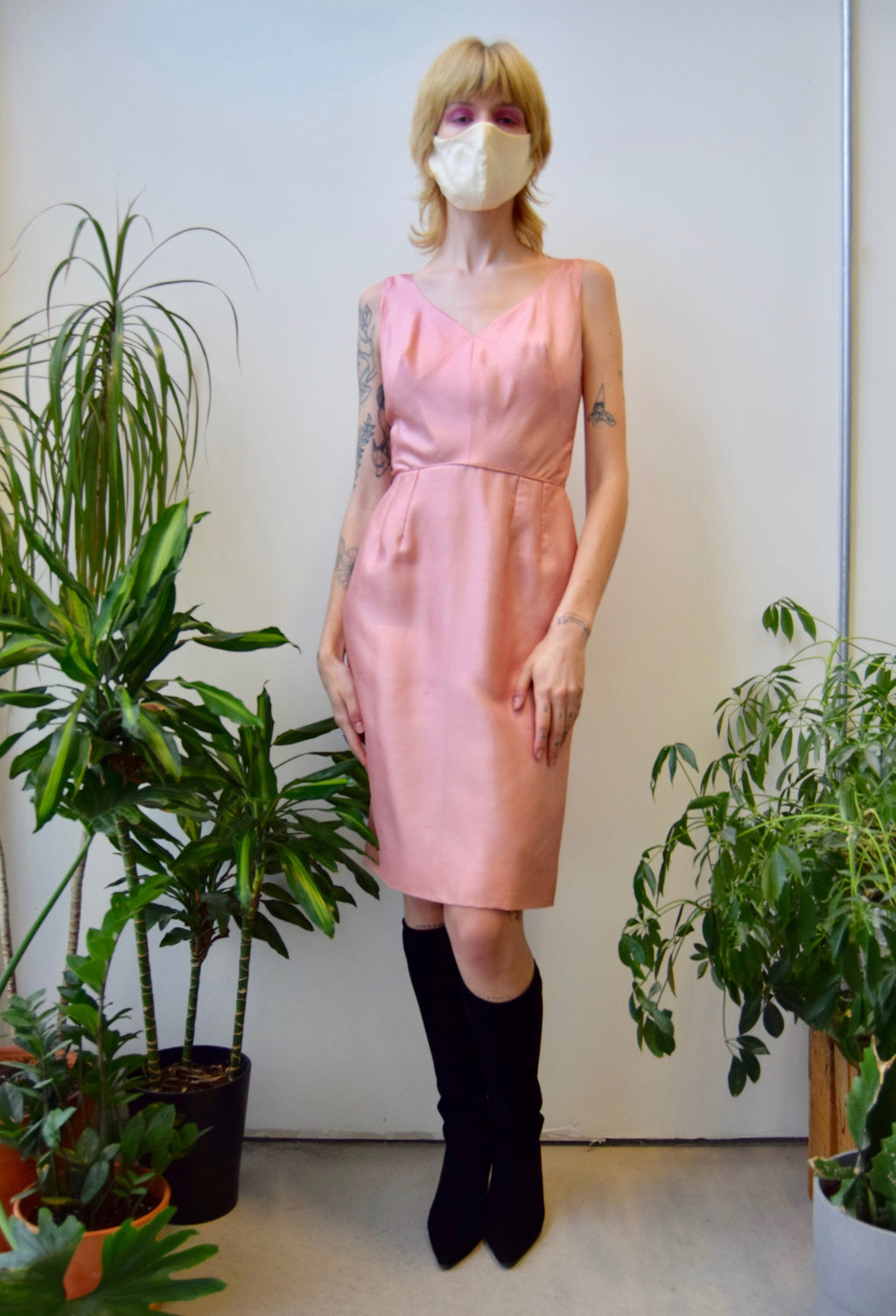 Sixties Ballet Pink Silk Dress