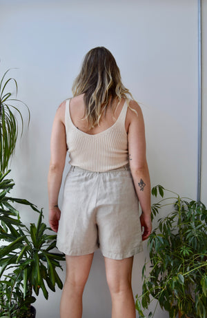 Linen Blend Trouser Shorts