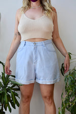 Light Wash Cuffed Denim Shorts
