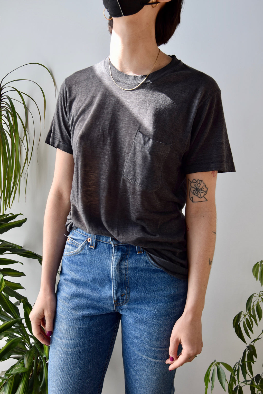 Black Threadbare Tee