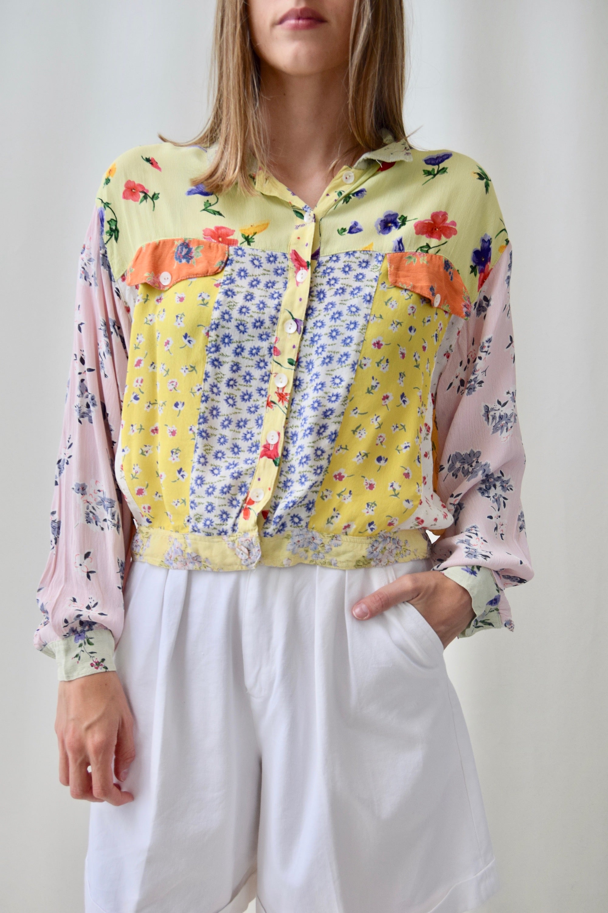 Floral Patchwork Rayon Top