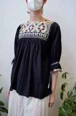 Woven Cotton Peasant Blouse