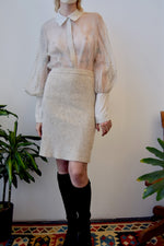 Wheat Silk Angora Knit Skirt