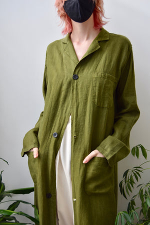 Olive Linen Trench