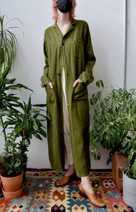 Olive Linen Trench