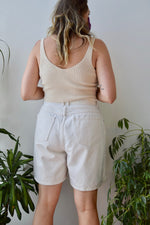 Cream Denim Shorts