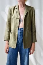 Army Green Linen Blazer