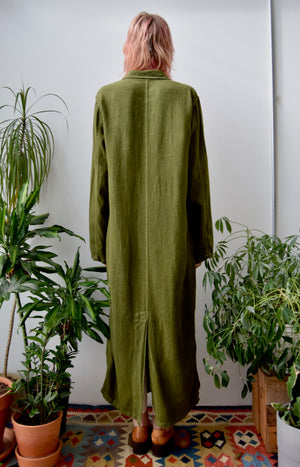 Olive Linen Trench