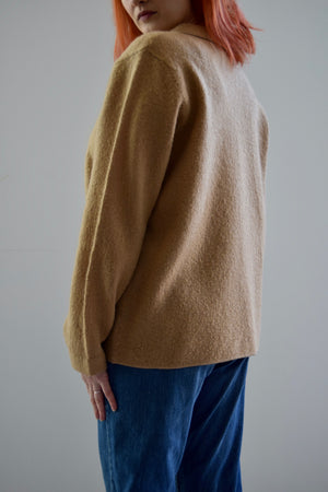 Lightweight Caramel Wool Sweater Coat