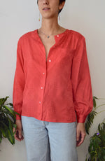 Designer Red Silk Blouse