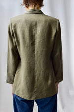 Army Green Linen Blazer