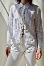 Crisp Linen Doily Top