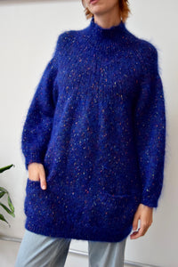 Confetti Cobalt Mohair Smock Sweater