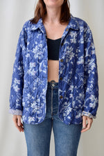 Reversible Periwinkle Silk Quilted Jacket