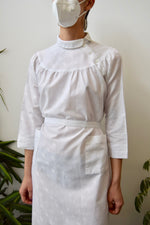 White Floral Nurse Uniform