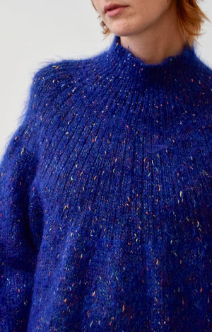 Confetti Cobalt Mohair Smock Sweater