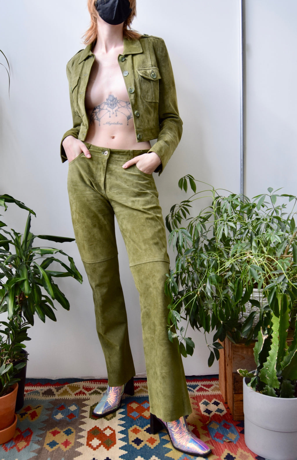 00's Olive Suede Suit