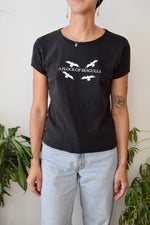 "A Flock Of Seagulls" Fitted Black Tee