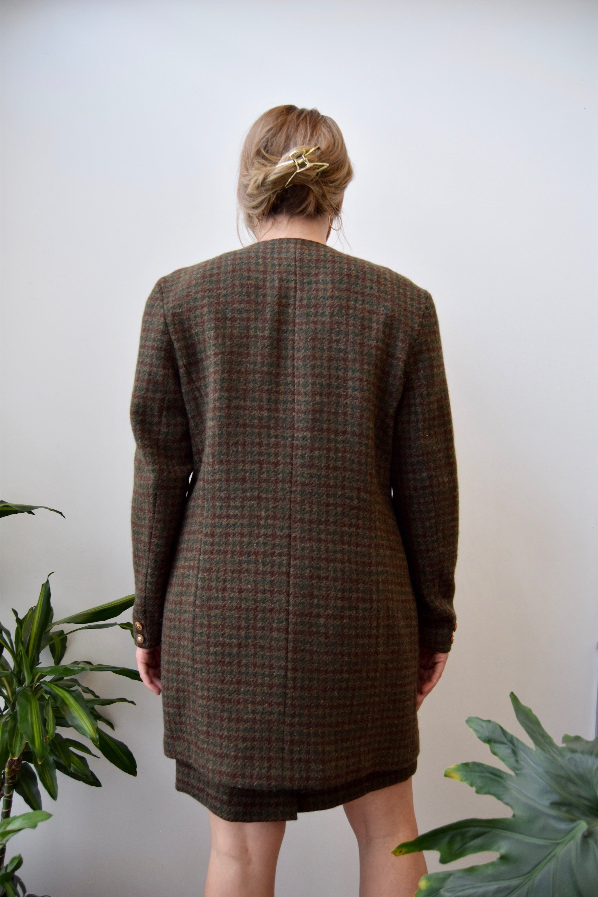 Autumnal Houndstooth Wool Suit
