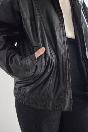 Valentino Uomo Leather Bomber Style Jacket