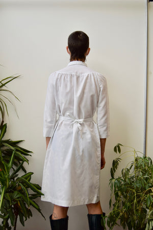 White Floral Nurse Uniform