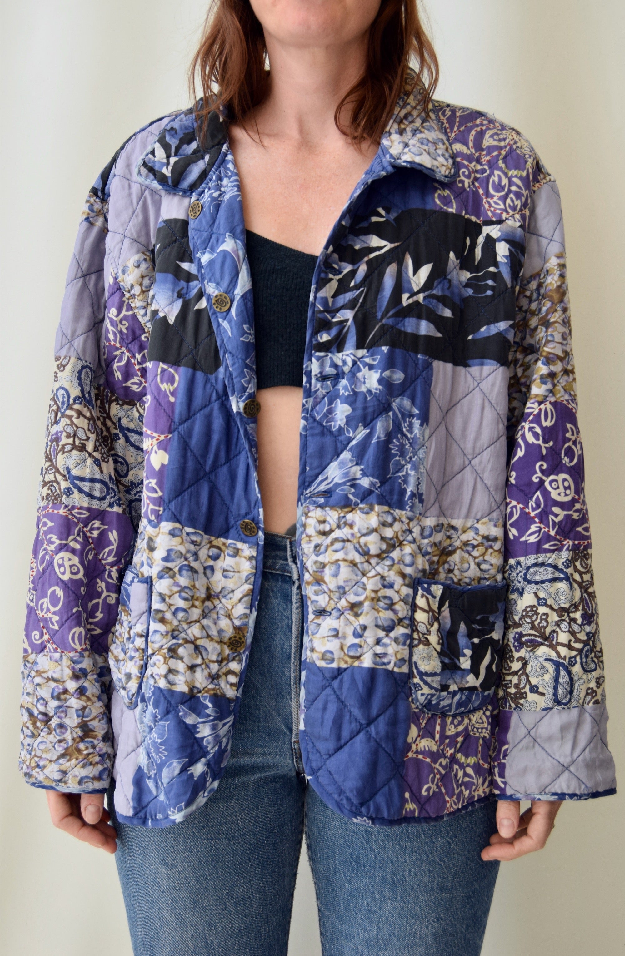 Reversible Periwinkle Silk Quilted Jacket