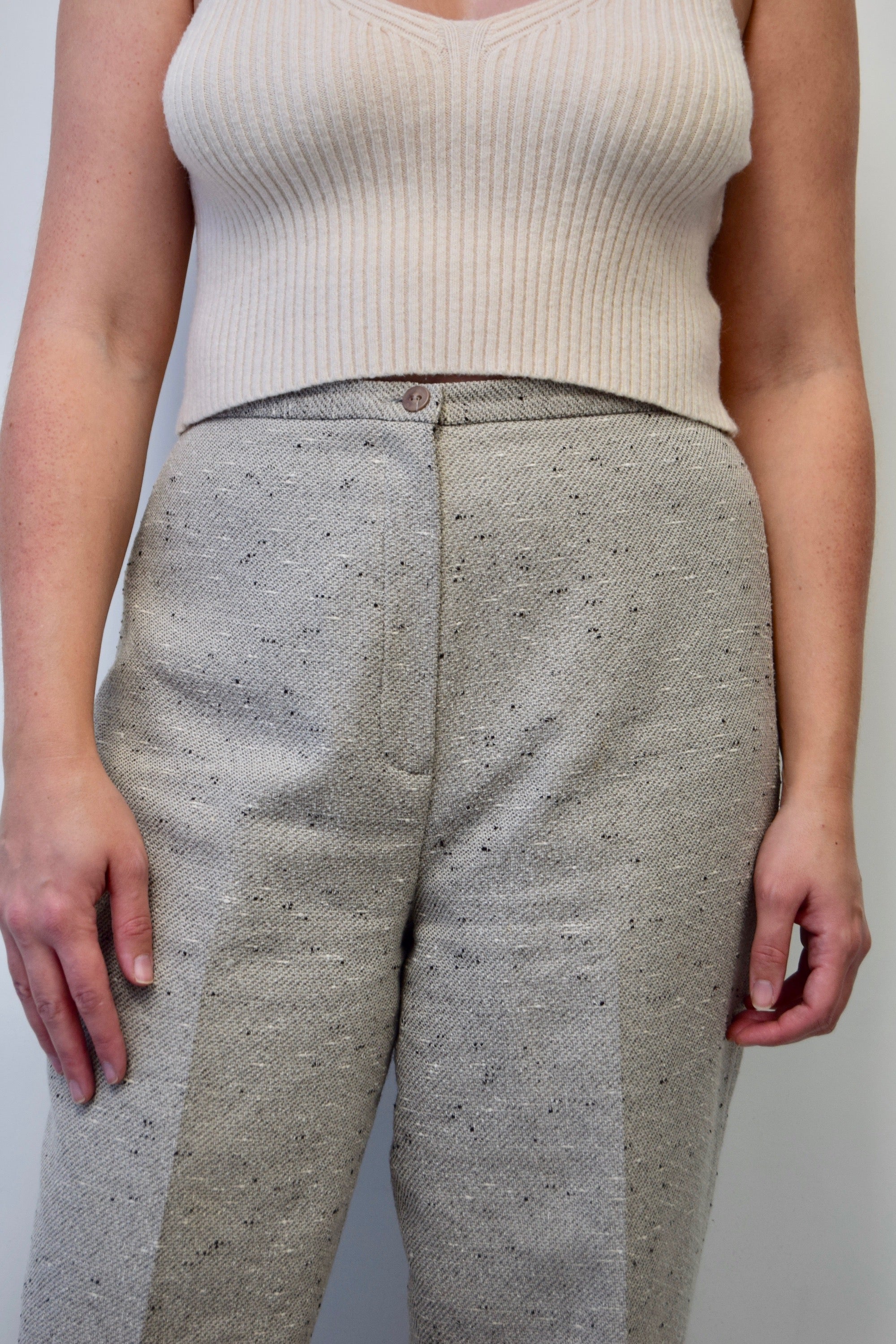 Textured Oatmeal Trousers