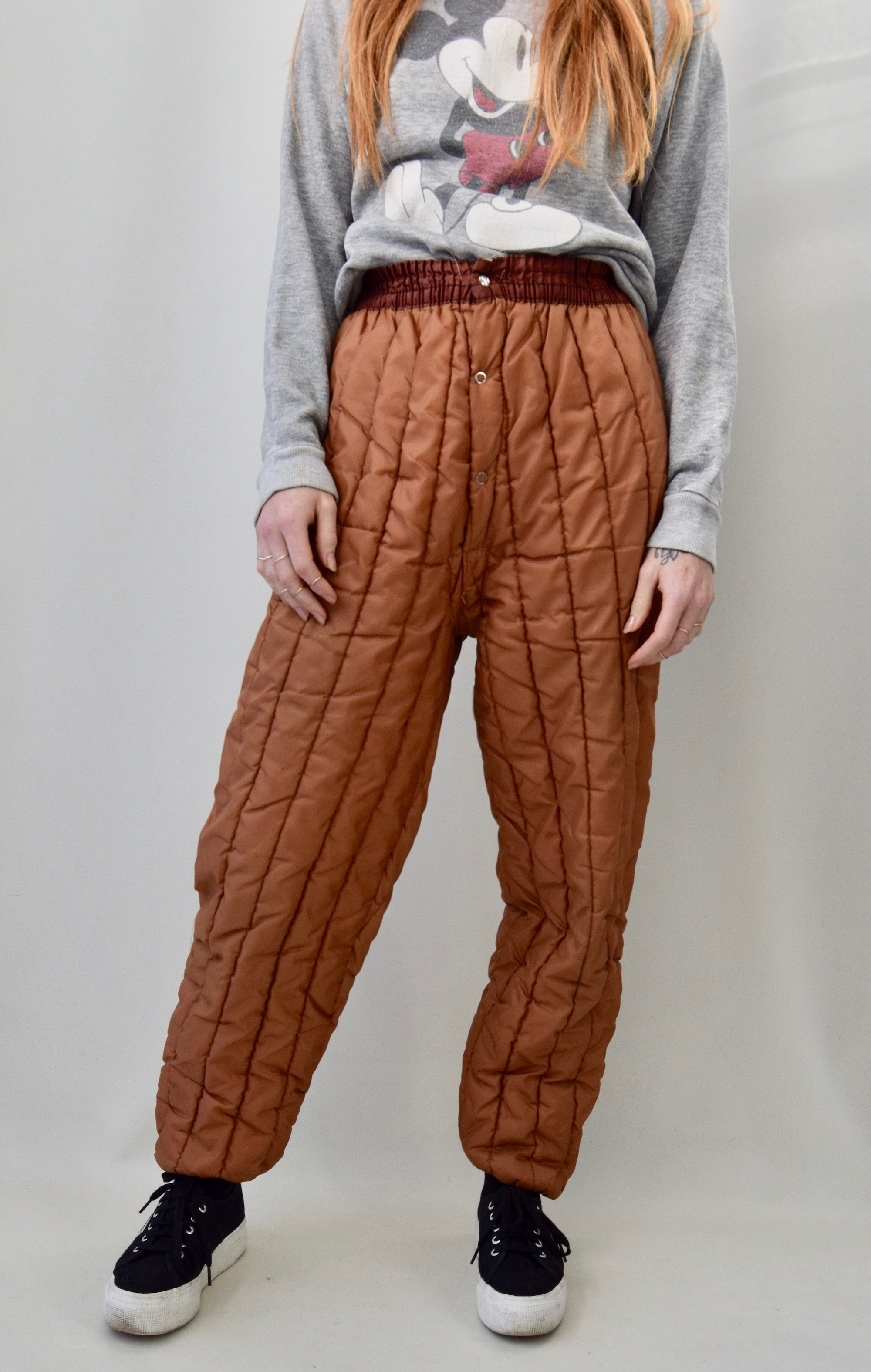 Tawny Brown Quilted Pants